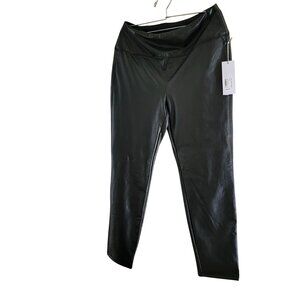 Soft Surroundings Black Faux Leather Pull-On Leggings High-Waisted  Size PM